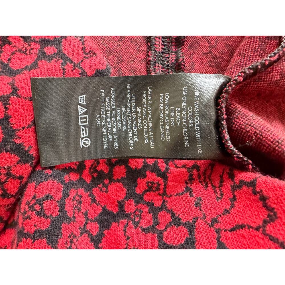 Anthropologie Maeve The Margot Kick-Flare Cropped Pants Red Floral Large Gothic - Picture 9 of 12